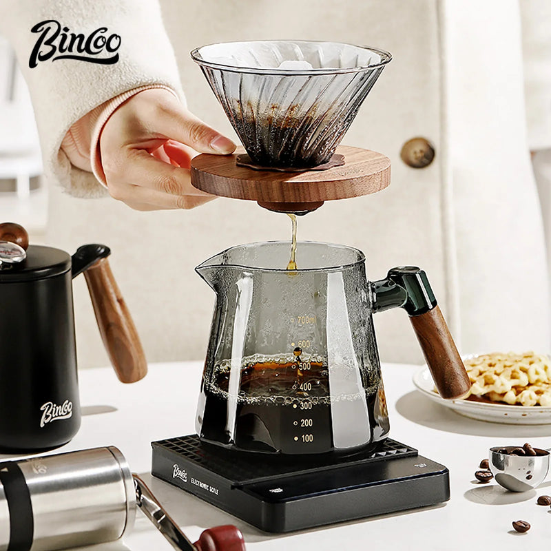 Bincoo Pour Over Coffee Maker Set 800ml Glass Carafe Coffee with Glass Coffee Filter Drip Coffee Maker Set for Home or Office-0