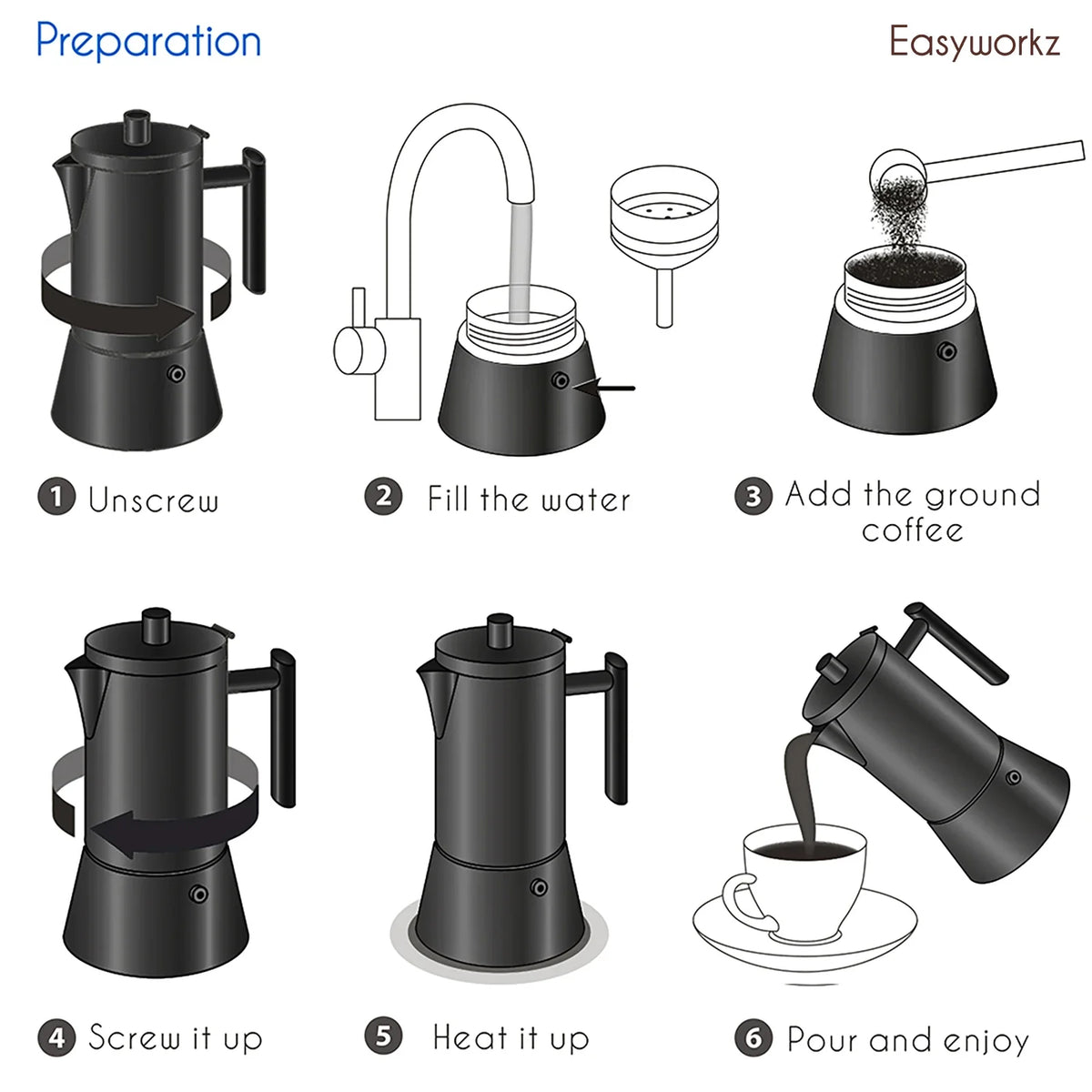 Stainless Steel Induction Moka Pot-3