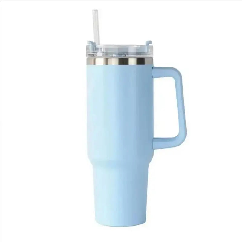 40oz Insulated Tumbler with Handle & Straw, 1200ML Travel Coffee Cup
