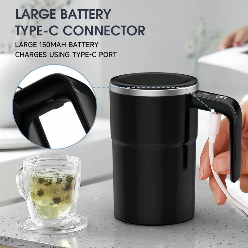 Coffee Self Mixing Mug Waterproof Food Safe Coffee Mug USB Rechargeable-4