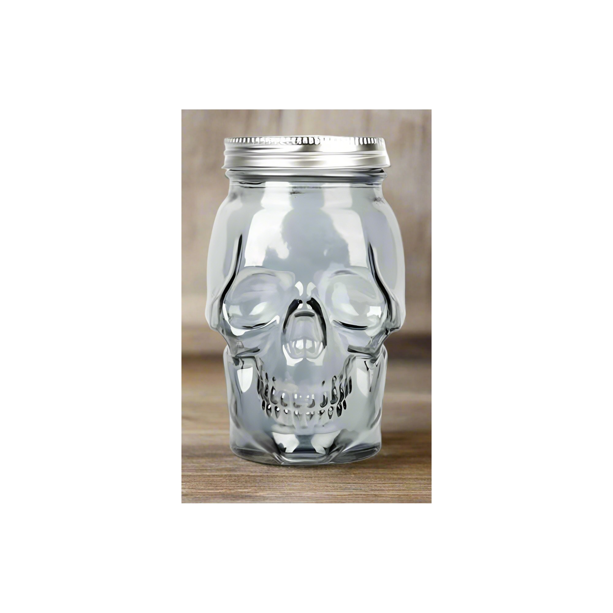 Skull Mason Jar with Lid, 4-Piece Set (2 skull Mason Jars & 2 Lids) 16oz, Smoke-4
