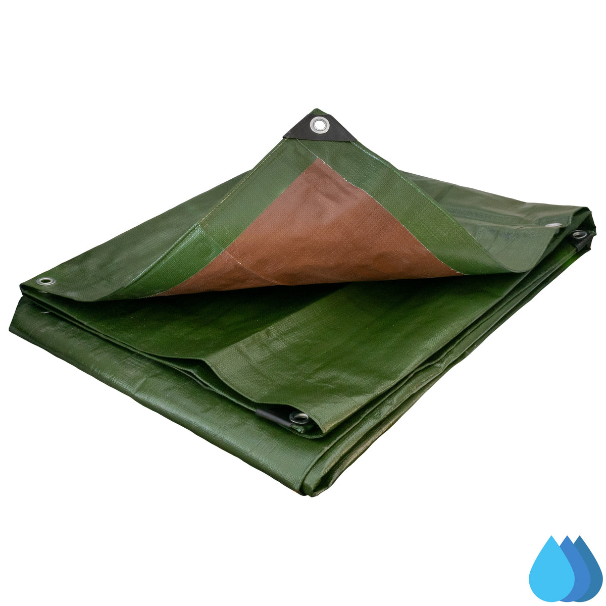 2m x 4m Green & Brown Tarpaulins, L-Grade 200 GSM
