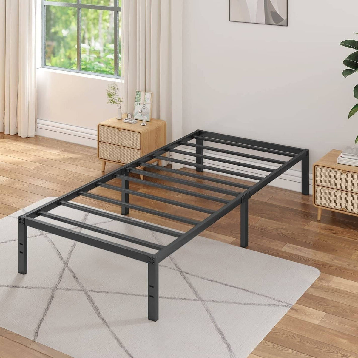 Twin XL 16-inch Heavy Duty Metal Bed Frame with 3,000 lbs Weight Capacity-0