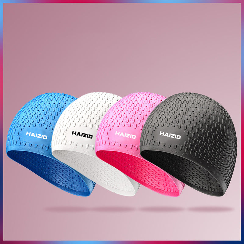 Silicone Swimming Cap Black, Waterproof Pool Hat for Men and Women image 4