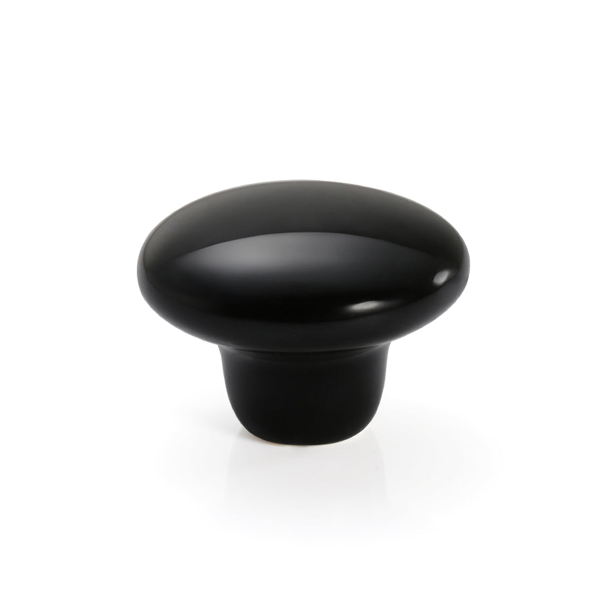 Ceramic Cabinet Knob 38mm Black, Single Hole Cupboard Drawer Pull Handle image 2