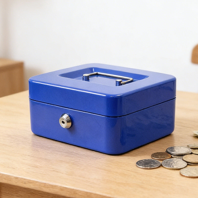 Cash Box 12 Inch with 2 Keys, Lockable Metal Money Box with Coin Tray image 3