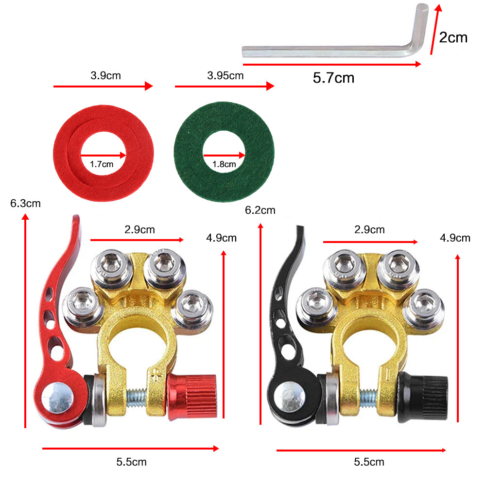 Battery Terminal Clamps 2 Pack 12V, Quick Release Connectors for Car and Caravan image 10