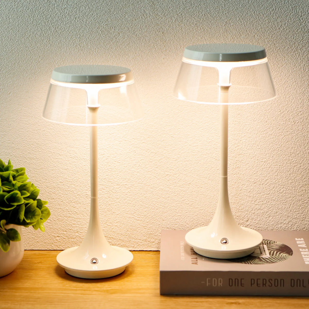 10.5" H Nightstand Lamp 3-Color Light Dimmable-0