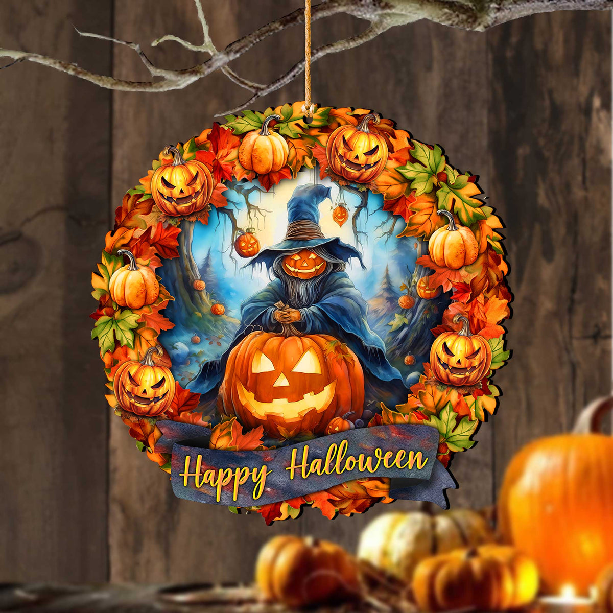 Happy Halloween Wreath Ornaments by G. Debrekht  - Halloween Decor - 8652821-1