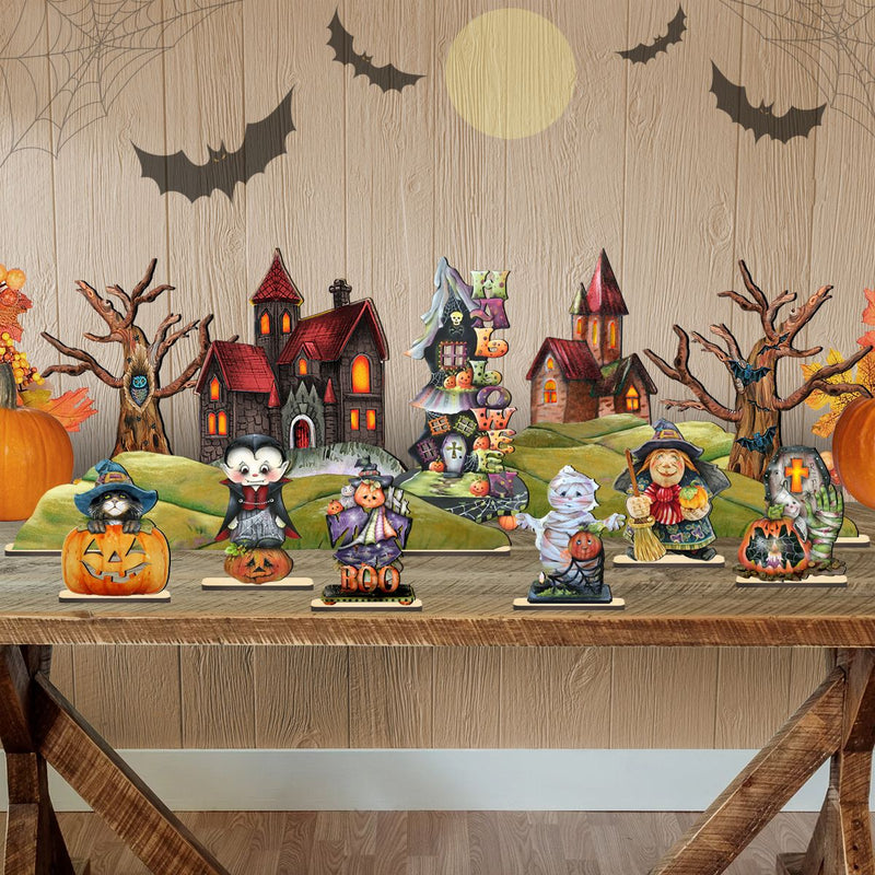 Halloween Village Set 14 by G. DeBrekht - Thanksgiving Halloween Decor - 852740-S14-0