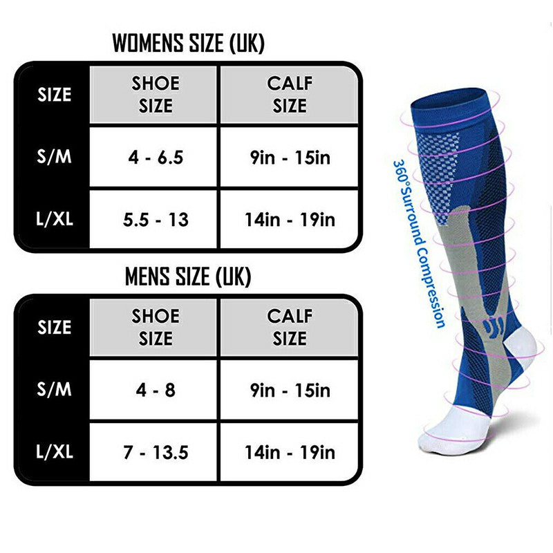 Compression Socks Blue Size L/XL, Calf and Shin Support for Running image 2