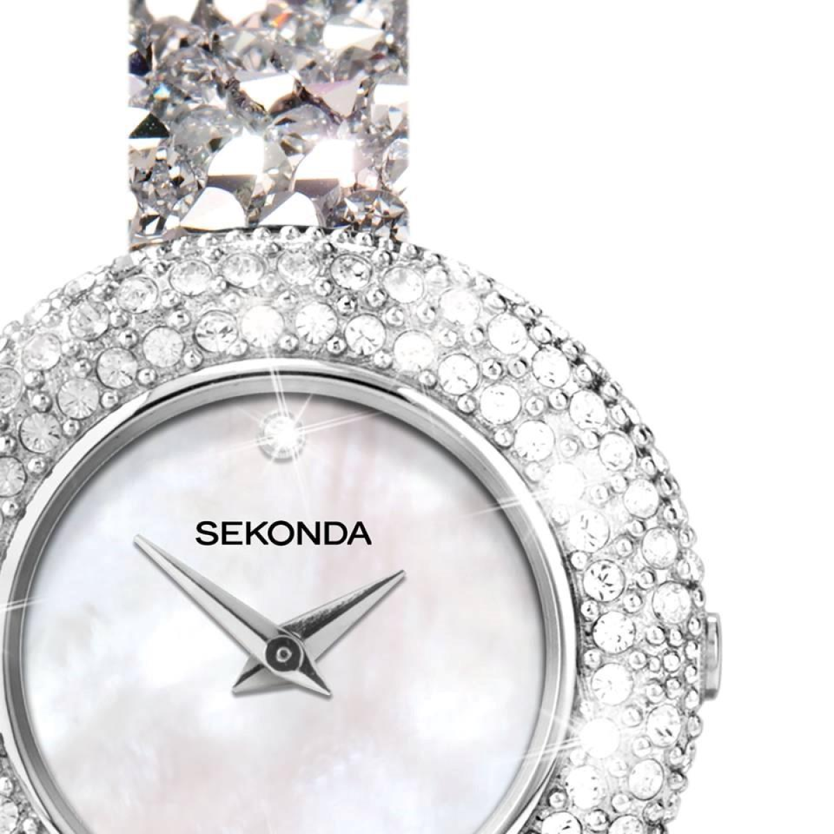 Sekonda Seksy Ladies Bling Round White Dial & silver stone Stainless image 4