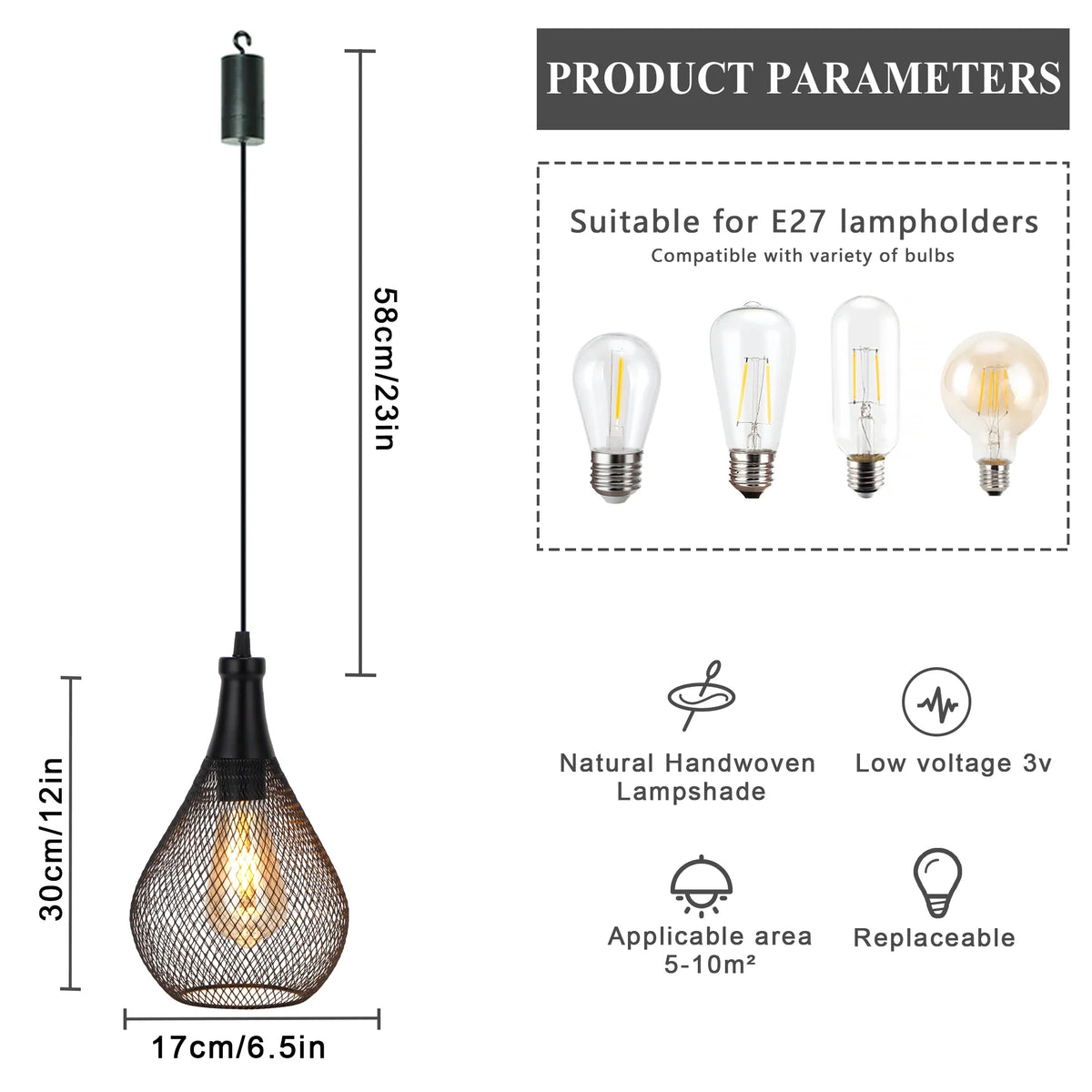 Battery Operated Hanging Lamp-3
