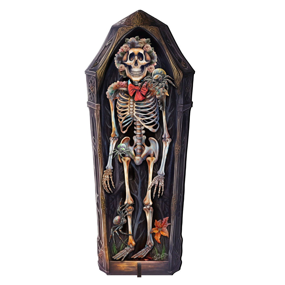 Halloween Skeleton Coffin Freestanding Decor - Halloween Garden Decor by G. Debrekht - Halloween Decor- 8652797F-4