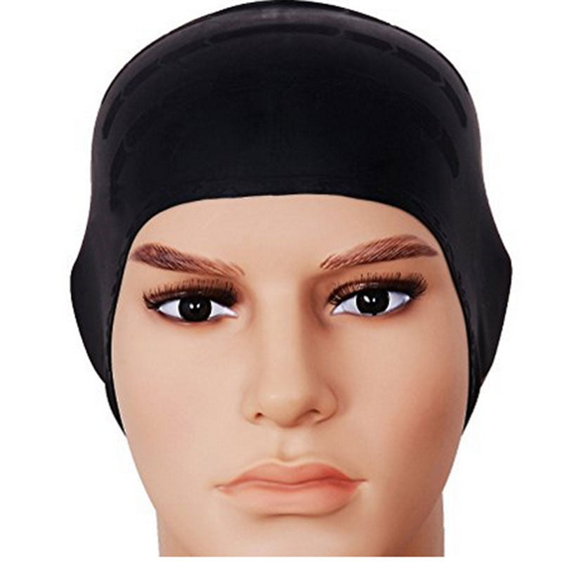 Swimming Cap Black, Universal Stretch Elastic Swim Hat for Men and Women image 2
