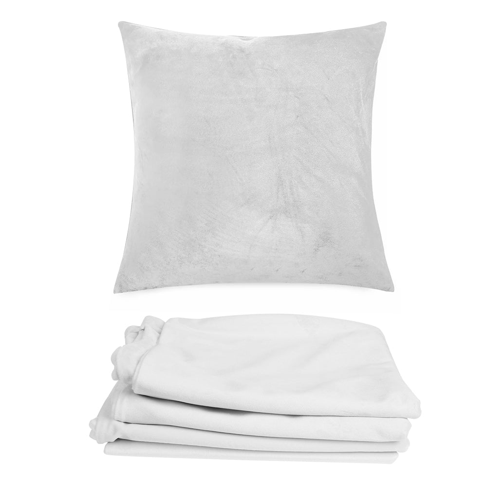 Velvet Cushion Covers Light Grey 4 Pack, 45 x 45cm Square Pillow Covers image 8