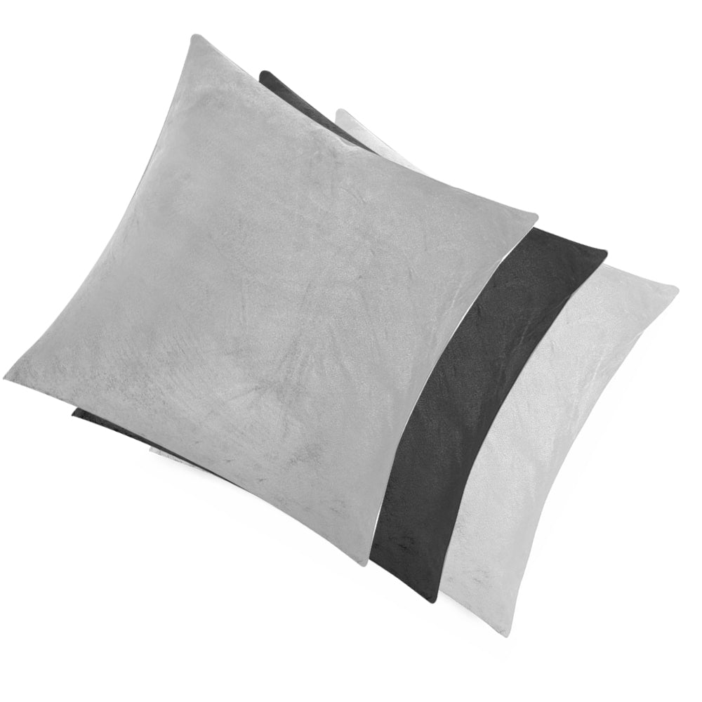 Velvet Cushion Covers Light Grey 4 Pack, 45 x 45cm Square Pillow Covers image 6