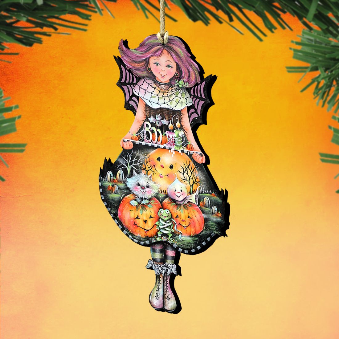 Halloween Fairy Wooden Ornaments by Jamie Mills-Price - Thanksgiving Halloween Decor - 8457412-1