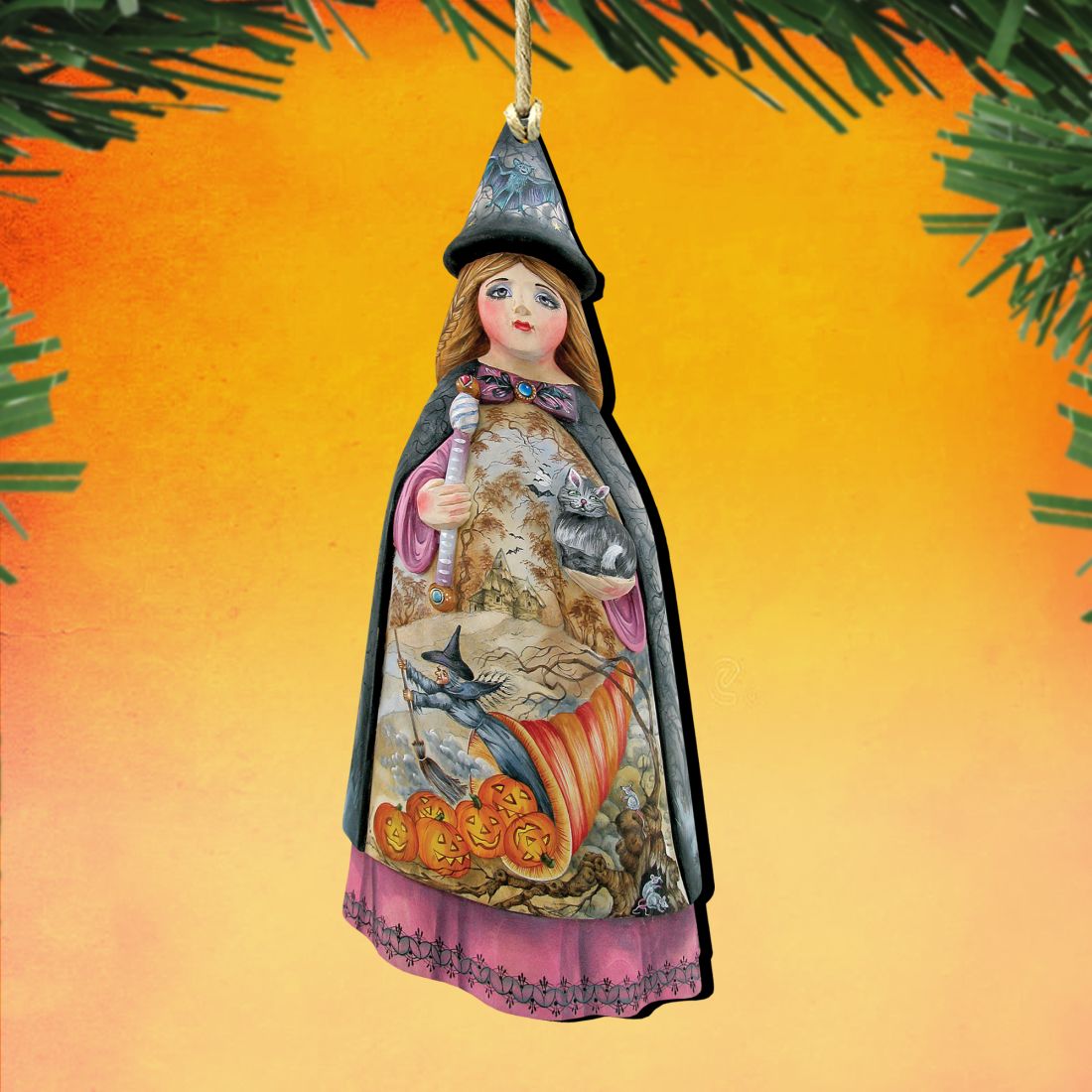 Halloween Witch Wooden Ornaments by G. DeBrekht - Thanksgiving Halloween Decor - 8114170-1