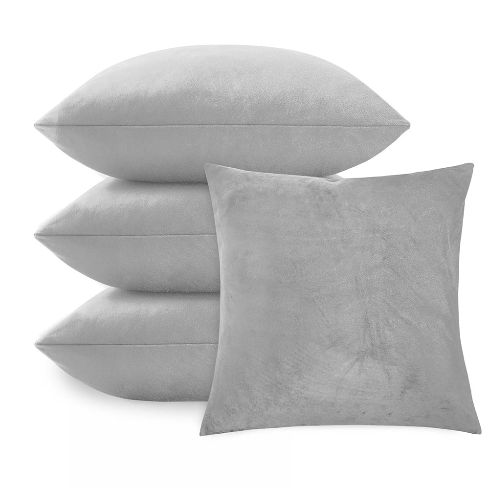 Velvet Cushion Covers Dark Grey 4 Pack, 45 x 45cm Square Pillow Covers image 6
