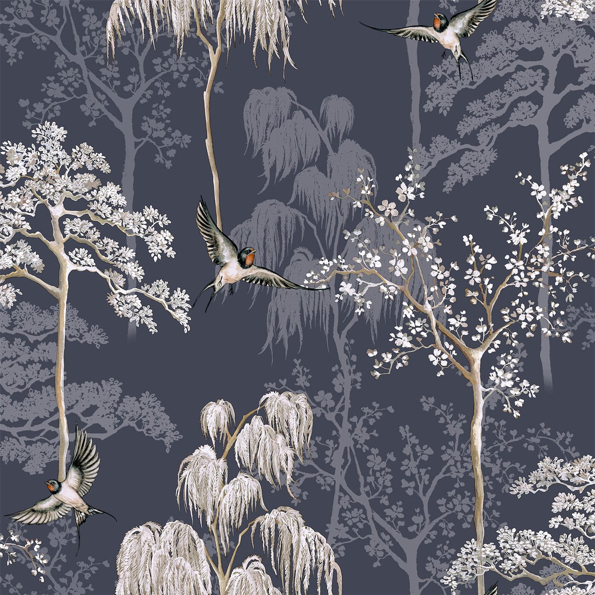 Japanese Garden Blue Wallpaper image 3