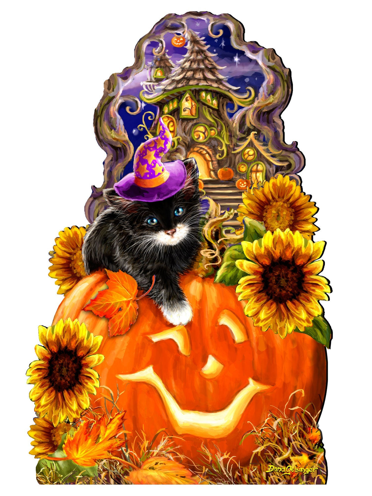 Halloween Kitten Door Decor by D. Gelsinger - Thanksgiving Halloween Decor - 8461066H-DG-4