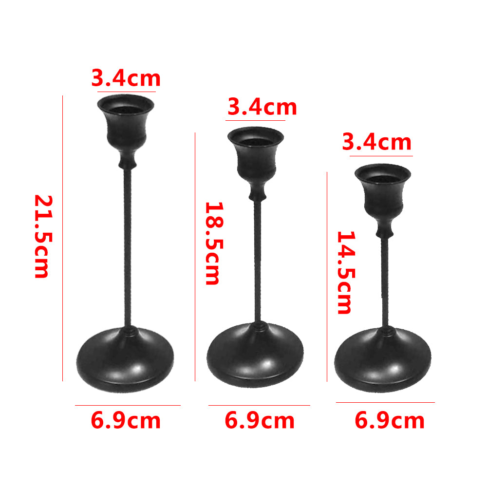 Candle Holders Gold 3 Pack, Decorative Candlesticks for Dining Table image 2