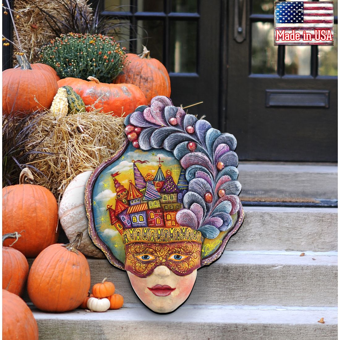 Carnival Mask Halloween  Door Decor by G. DeBrekht - Thanksgiving Halloween Decor - 8161038H-1