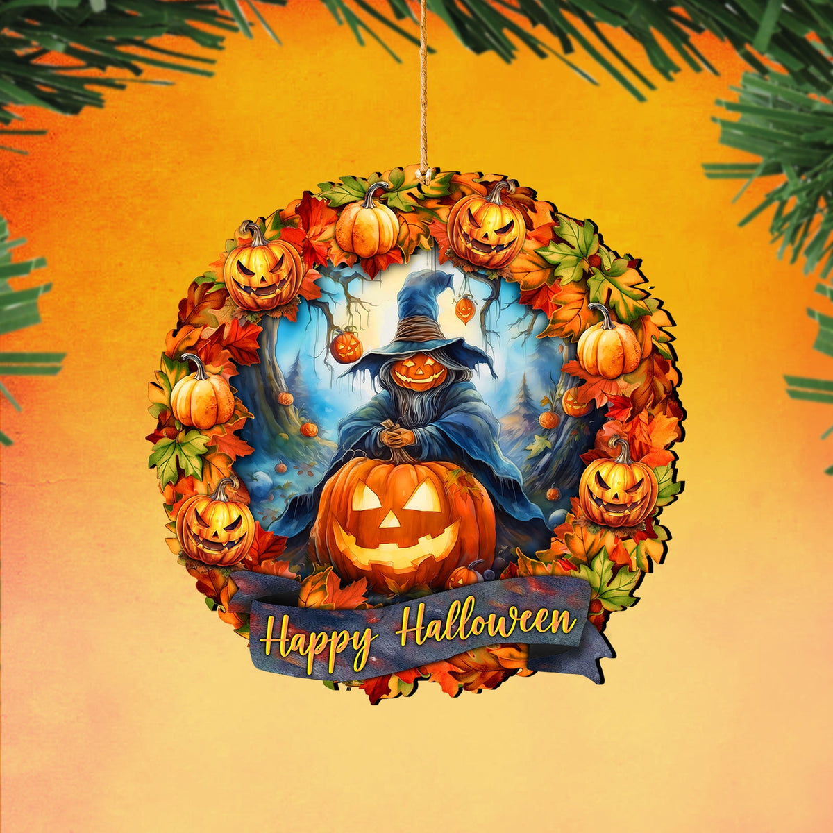 Happy Halloween Wreath Ornaments by G. Debrekht  - Halloween Decor - 8652821-2