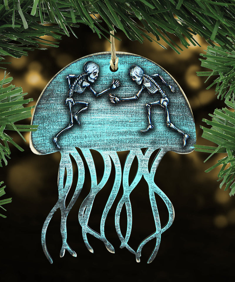 Halloween Skeletons Jellyfish Wooden Ornaments - Thanksgiving Halloween Decor - 8199513-2-0