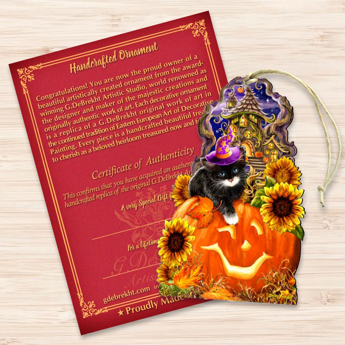 Halloween Kitten Wooden Ornaments by Gelsinger - Thanksgiving Halloween Decor - 8461066-DG-2