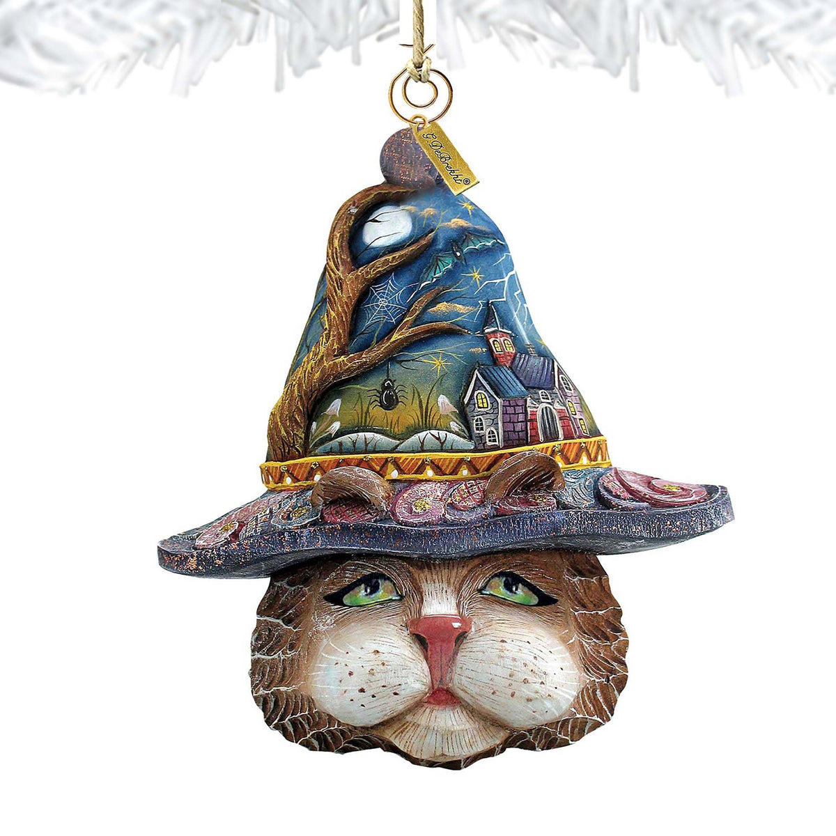 Halloween Eve Cat Wooden Ornaments by G. DeBrekht - Thanksgiving Halloween Decor - 8161039-3