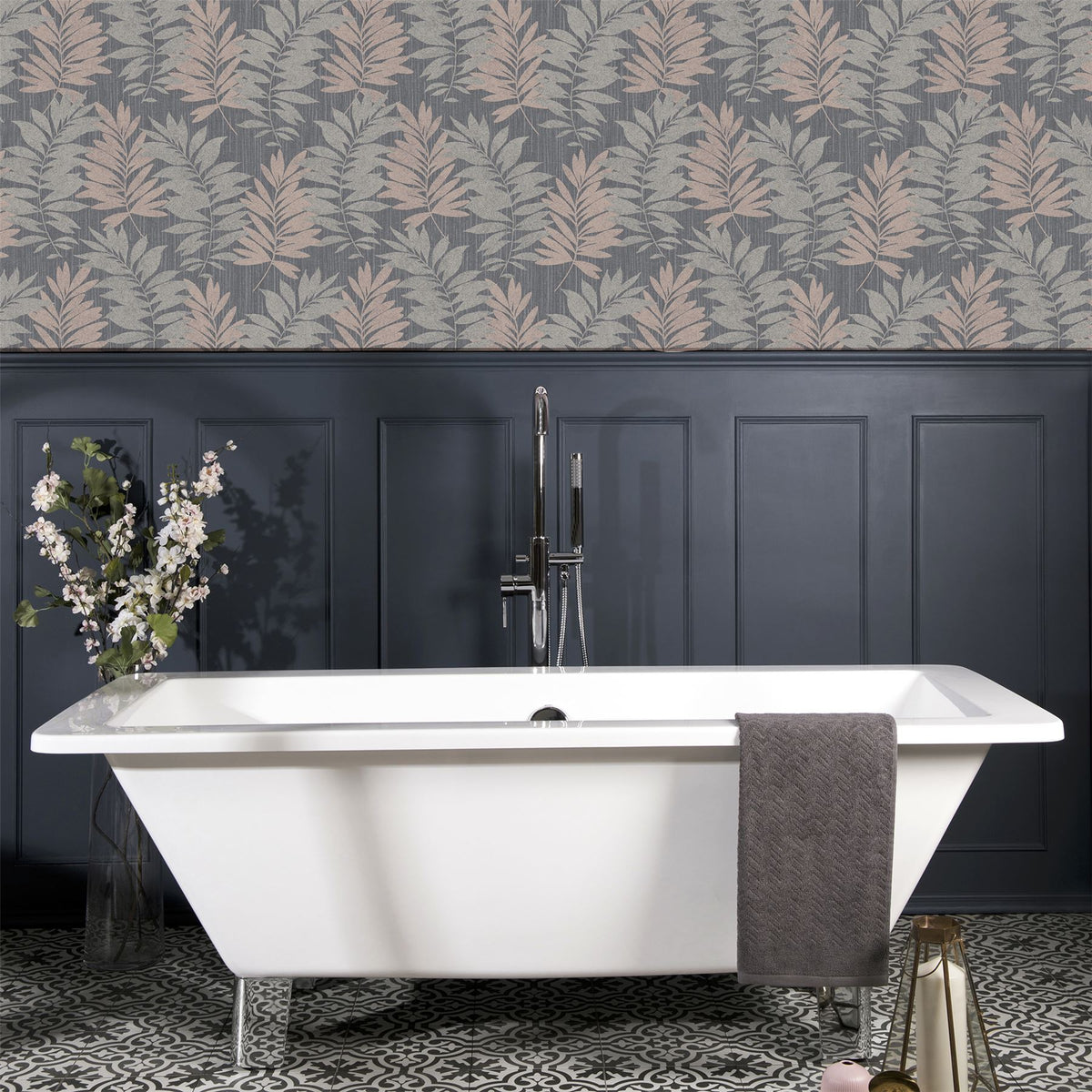 Stardust Palm Pink/Grey Wallpaper image 6