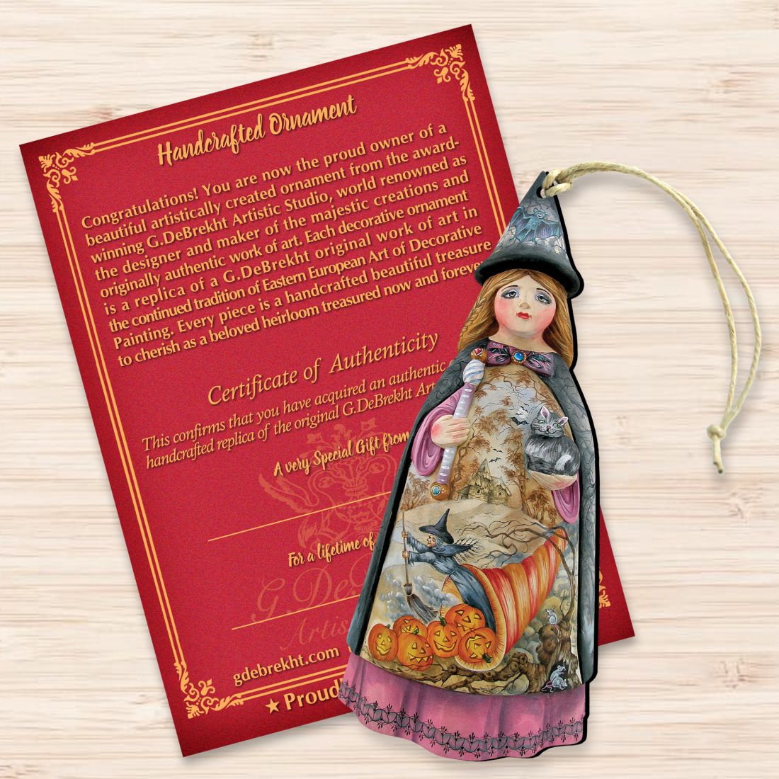 Halloween Witch Wooden Ornaments by G. DeBrekht - Thanksgiving Halloween Decor - 8114170-3