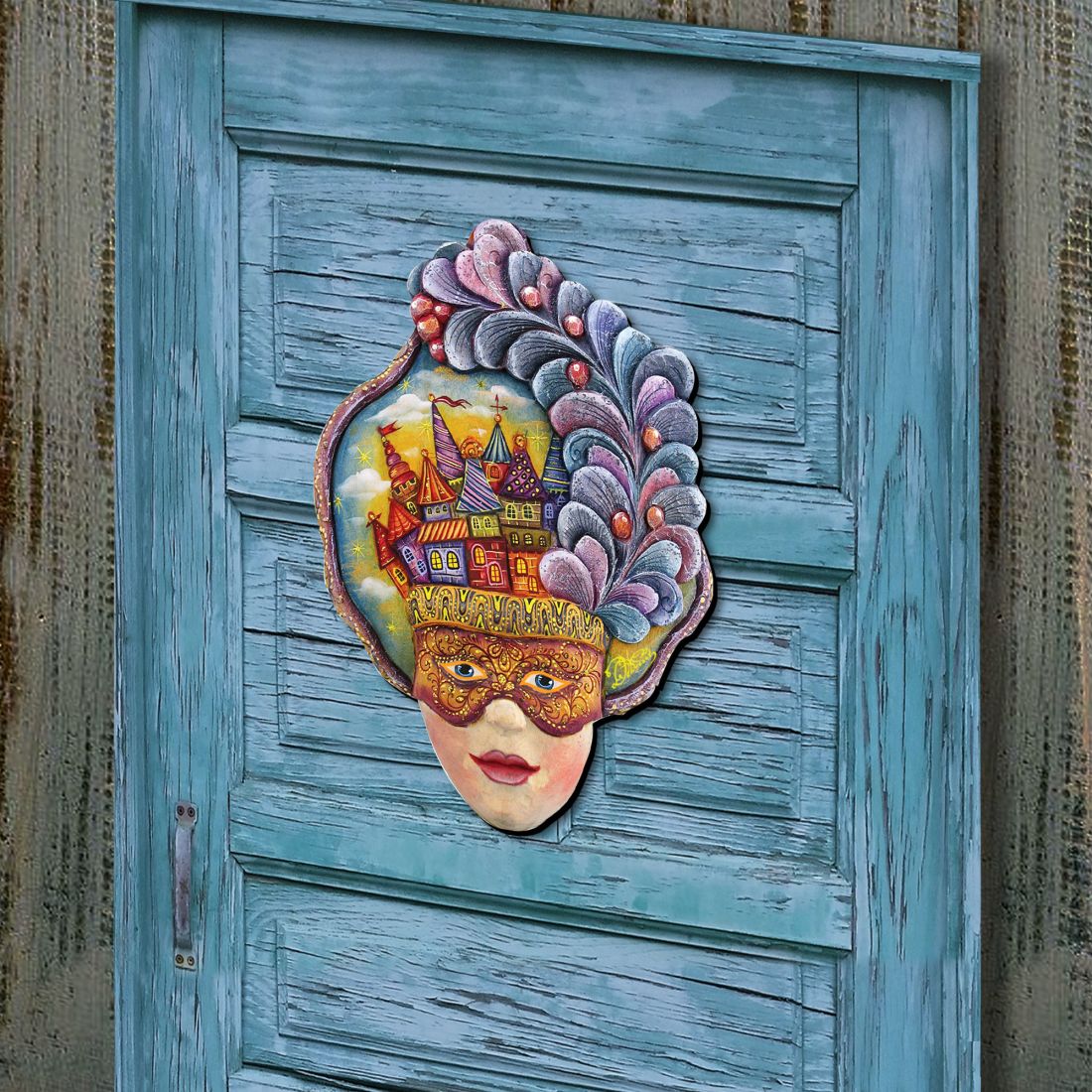 Carnival Mask Halloween  Door Decor by G. DeBrekht - Thanksgiving Halloween Decor - 8161038H-3