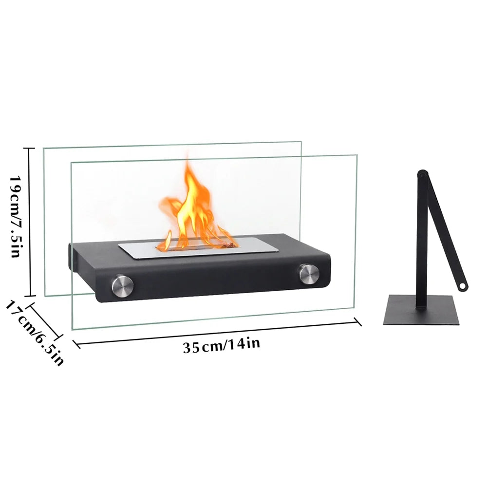 14" L Rectangular Tabletop Fire Bowl Pot (white)-3