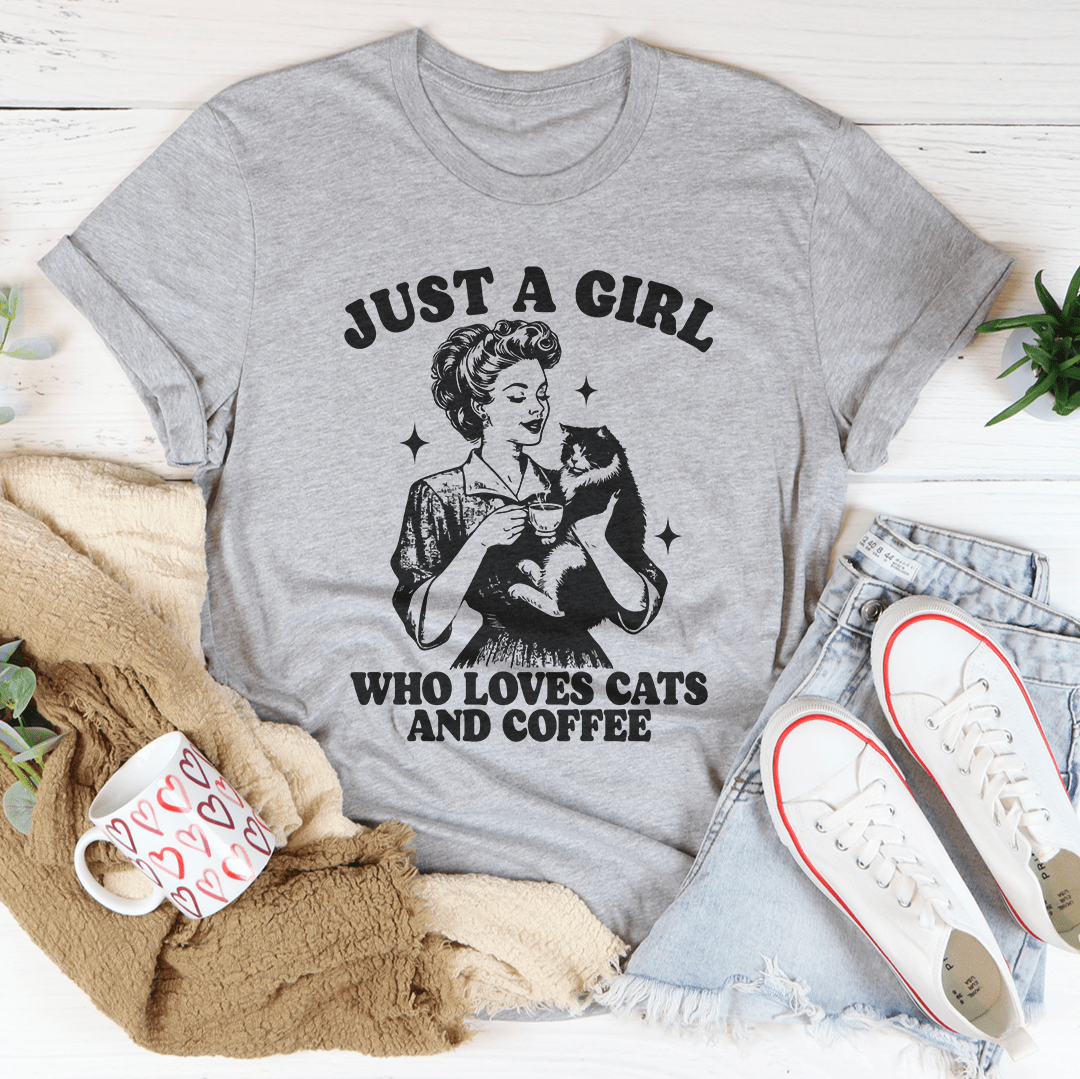 Just A Girl Who Loves Cats And Coffee Tee-2