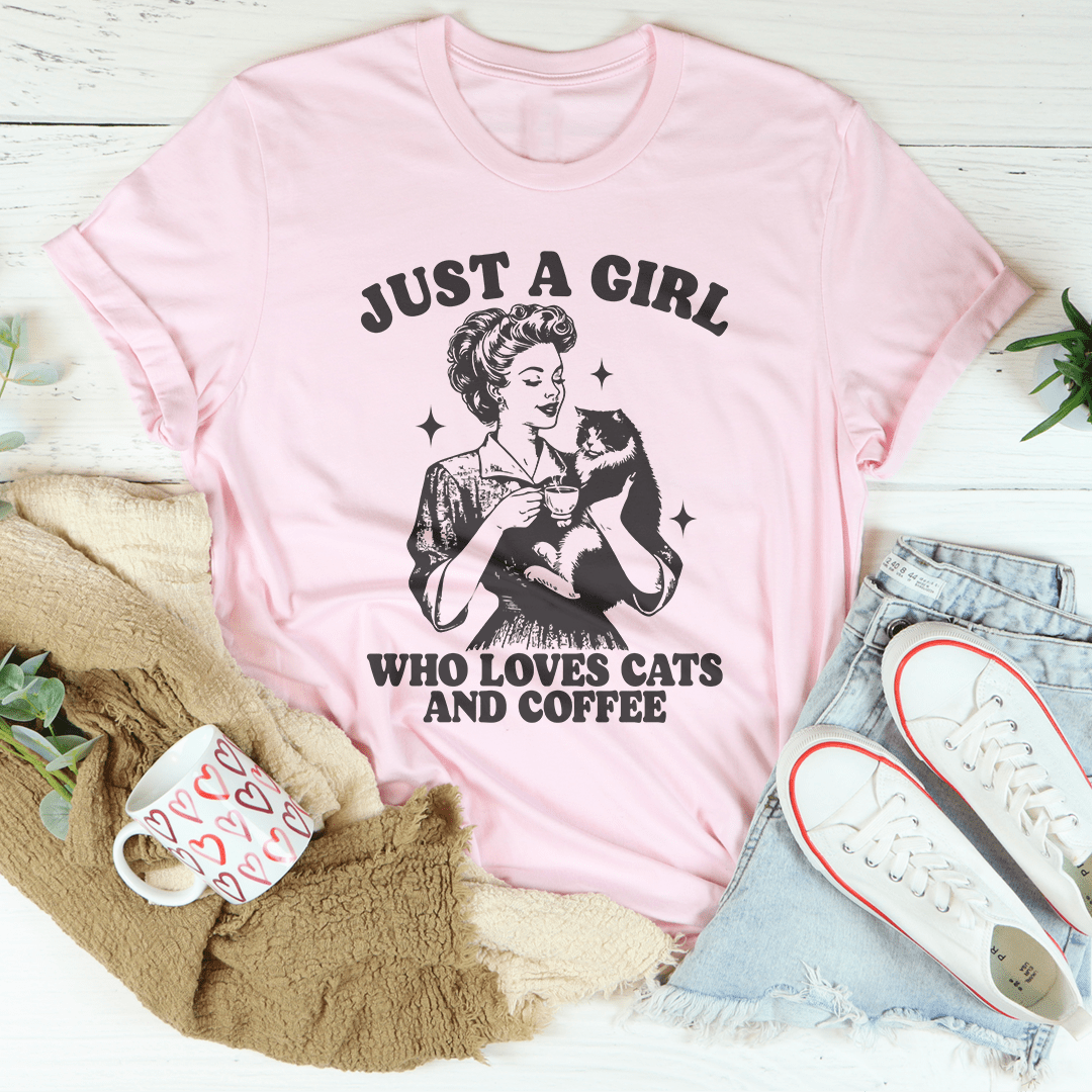 Just A Girl Who Loves Cats And Coffee Tee-1