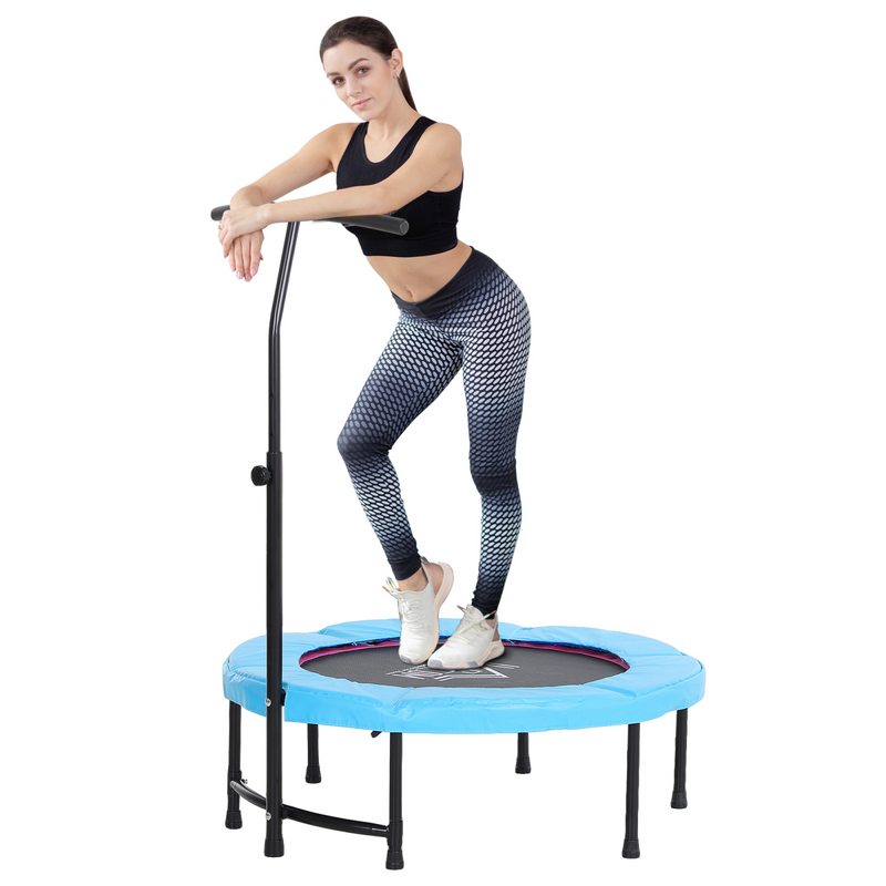 40'' Kids Mini Trampoline, Adult Rebounder Jumper with Handle Fitness