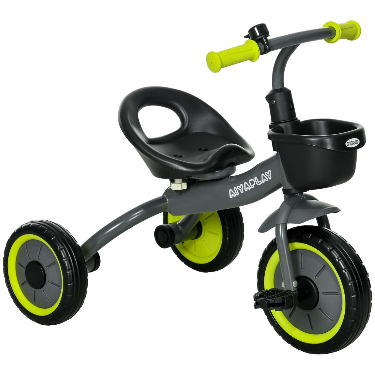 Aiyaplay Trike with Adjustable Seat Basket Kids Tricycle for 2-5 Years Old Black
