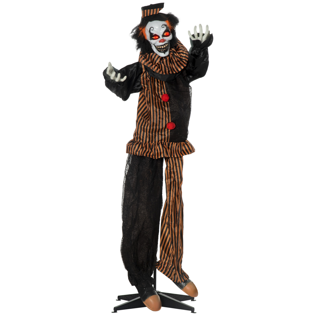 67 Inch Life Size Outdoor Halloween Talking Circus Clown Light Up Eyes