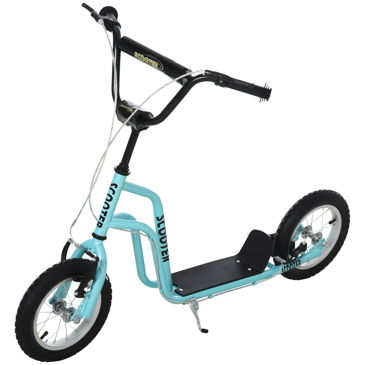 75-80cm Kids Kick Scooter Adjustable Handlebar Inflatable Wheels Blue