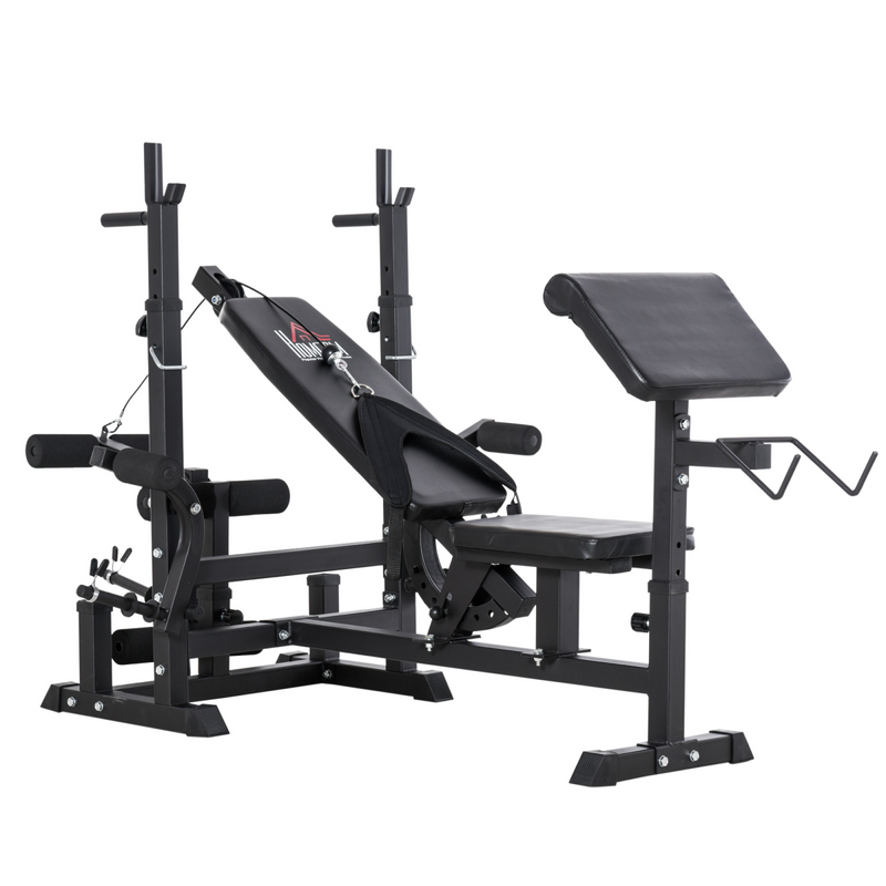Multi-Exercise Full-Body Weight Bench with Bench Press and Leg Extension