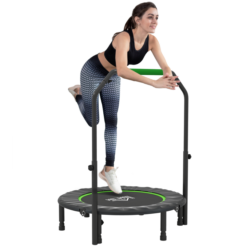 40" Foldable Mini Fitness Trampoline with Foam Handle