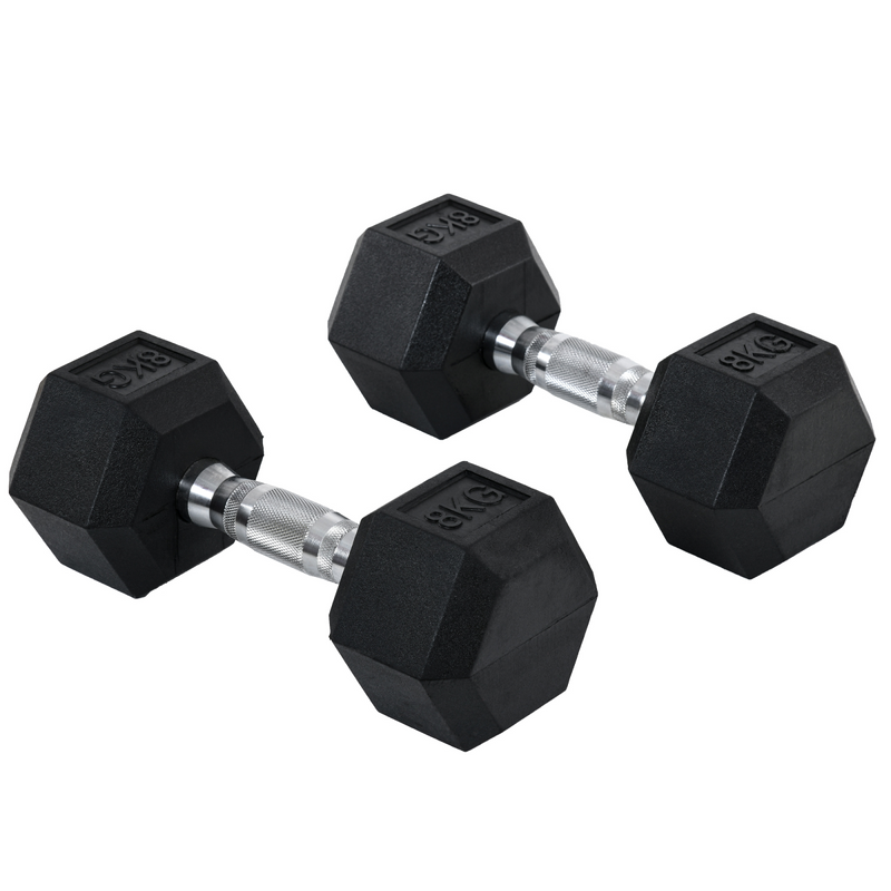 Hexagonal Dumbbells Kit Weight Lifting Exercise for Home Fitness 2x8kg