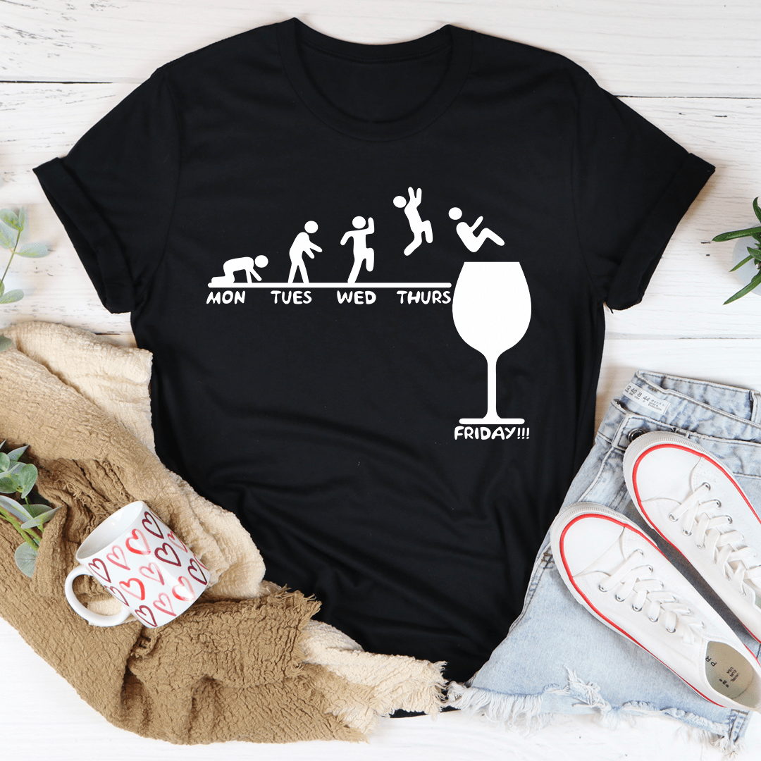 Monday to Friday Wine T-Shirt-2