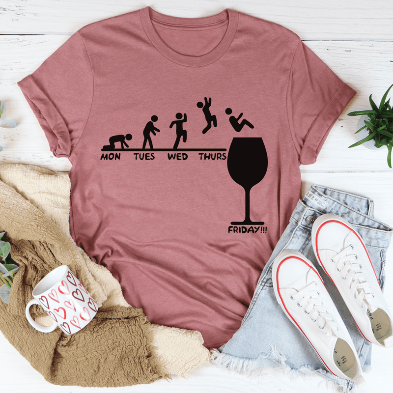 Monday to Friday Wine T-Shirt-0