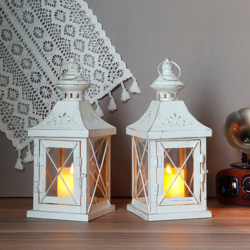 Set of 2 11''High Decorative Candle Lantern-0