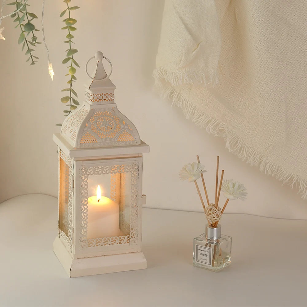 19'' High Decorative Hanging Lantern (Cream)-3